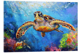 Acrylglas print Sea Turtle Swim
