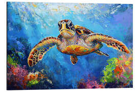Obraz na aluminium Sea Turtle Swim - PetalsPrintsDesign
