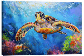 Canvas print Sea Turtle Swim - PetalsPrintsDesign