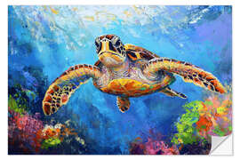 Sticker mural Sea Turtle Swim