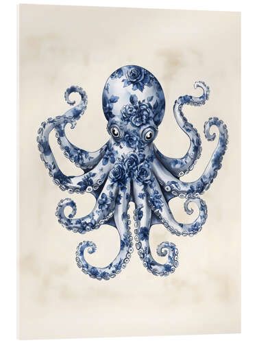 Cuadro de metacrilato Blue Floral Octopus