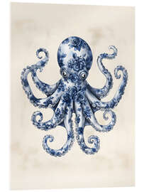 Cuadro de metacrilato Blue Floral Octopus - Arlington Prints