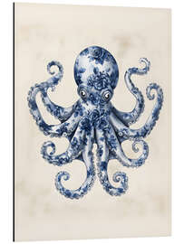 Aluminium print Blue Floral Octopus - Arlington Prints