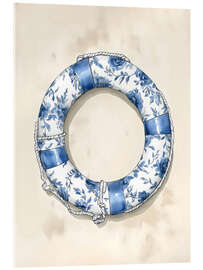 Cuadro de metacrilato Blue Floral Life Preserver - Arlington Prints