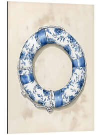 Aluminium print Blue Floral Life Preserver - Arlington Prints