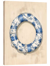 Obraz na drewnie Blue Floral Life Preserver - Arlington Prints