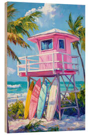 Cuadro de madera High Up Beach Hut