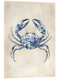 Cuadro de metacrilato Blue Floral Crab - Arlington Prints