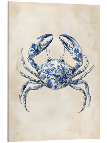 Obraz na aluminium Blue Floral Crab