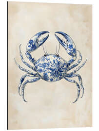Aluminium print Blue Floral Crab - Arlington Prints