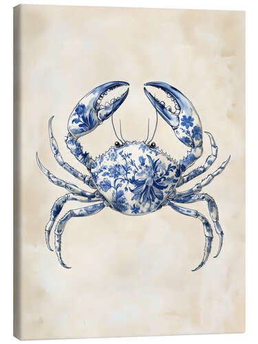 Lienzo Blue Floral Crab