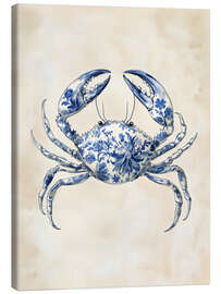 Lienzo Blue Floral Crab - Arlington Prints