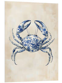 Hartschaumbild Blaue Florale Krabbe