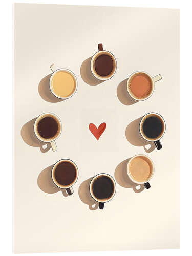 Tableau en verre acrylique Circle of Coffee