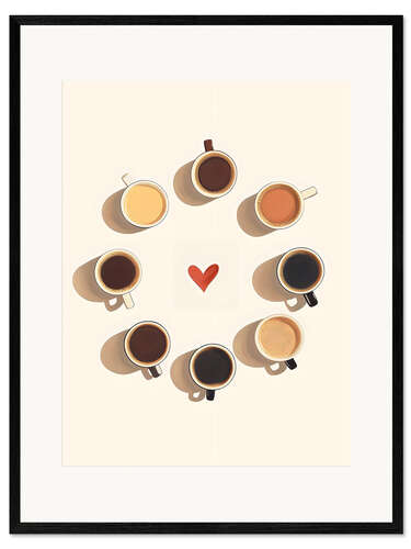 Impresión de arte enmarcada Circle of Coffee