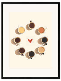 Impresión de arte enmarcada Circle of Coffee - Arlington Prints