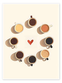 Wall print Circle of Coffee - Arlington Prints