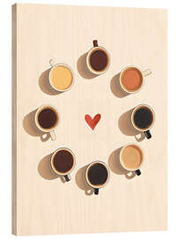 Wood print Circle of Coffee - Arlington Prints