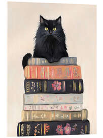 Acrylic print Book Stack Cat - Arlington Prints