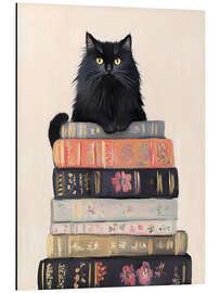 Obraz na aluminium Book Stack Cat - Arlington Prints