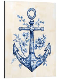 Aluminium print Blue Floral Anchor - Arlington Prints