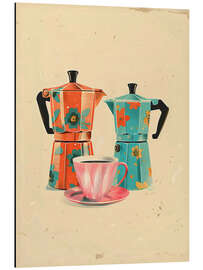 Quadro em alumínio Morning Moka Pots - Arlington Prints