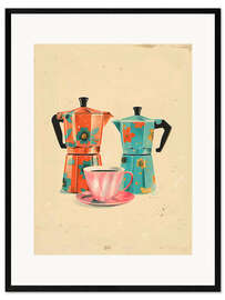 Impresión de arte enmarcada Morning Moka Pots