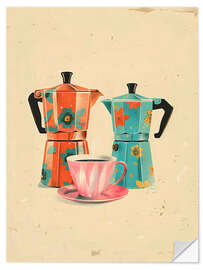 Wall sticker Morning Moka Pots - Arlington Prints