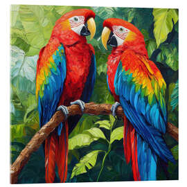 Acrylglas print Parrot Pair