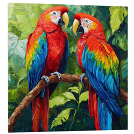 Foam board print Parrot Pair