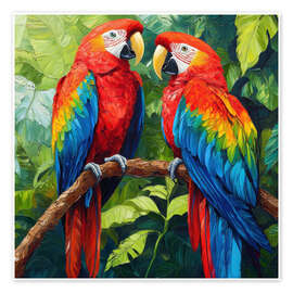 Wall print Parrot Pair - PetalsPrintsDesign