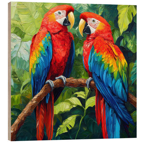 Tableau en bois Parrot Pair