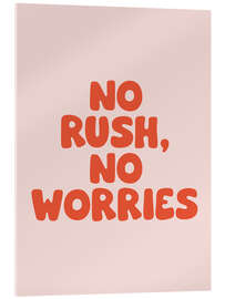 Tableau en verre acrylique No Rush, No Worries - apricot and birch