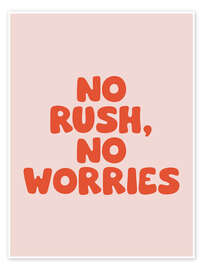 Wall print No Rush, No Worries - apricot and birch