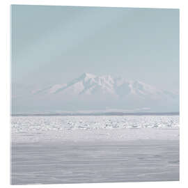 Acrylglasbild Schneebedeckter Berg in Japan vor einem Meer aus Eis - Philipp Dase