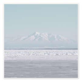 Wall print Snow-covered mountain in Japan in front of a sea of ice - Philipp Dase