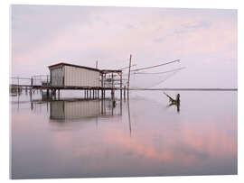 Acrylic print Fisherman's house on a lake in Italy at sunrise - Philipp Dase