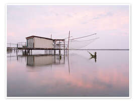 Wall print Fisherman's house on a lake in Italy at sunrise - Philipp Dase