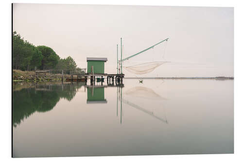 Stampa su alluminio Fisherman's house on the lake, Italy