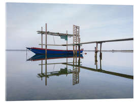 Akryylilasitaulu Fishing boat at the jetty on a lake, Italy - Philipp Dase