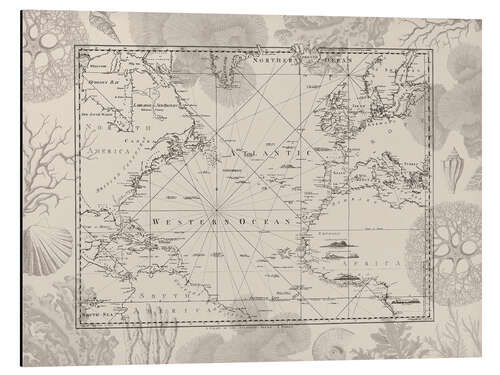 Stampa su alluminio Vintage Atlantic ocean voyage