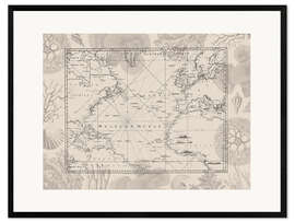 Impresión de arte enmarcada Vintage Atlantic ocean voyage - Andrea Haase