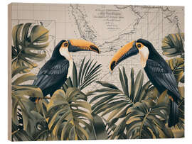 Wood print Journey of the Toucans - Andrea Haase