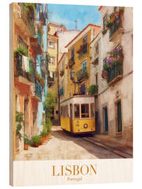 Holzbild Lissabon Reisekunst