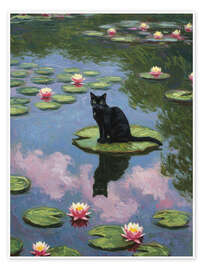 Wall print Water Lilies Black Cat - Felipe Hora