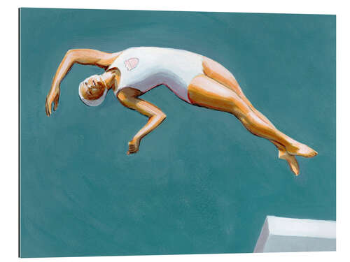 Galleritryk Diver in Dark Aqua Sky