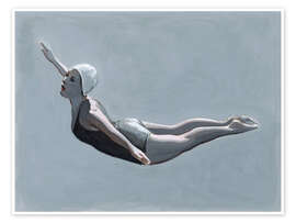 Wall print Grey High Diver - Sarah Morrissette