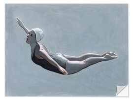 Selvklæbende plakat Grey High Diver