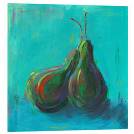 Stampa su vetro acrilico Pear on Turqouise - Dawn Underwood