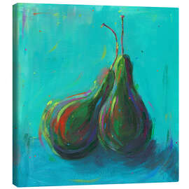 Stampa su tela Pear on Turqouise - Dawn Underwood